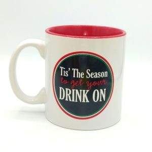 Oversized Christmas Mug Ceramic Tis The Season Get Your Drink On 20oz Holiday Cu